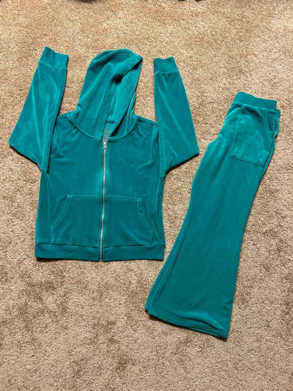 Art Class Girls Teal Velour Hoodie & Jogger Set
